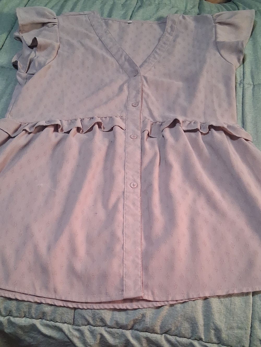 A Classy Chic Boutique Dusty Pink Ruffle Button-Front Blouse